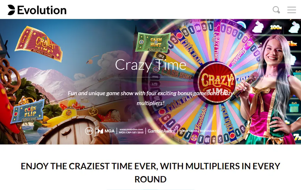 Crazy Time Evolution Game Screenshot
